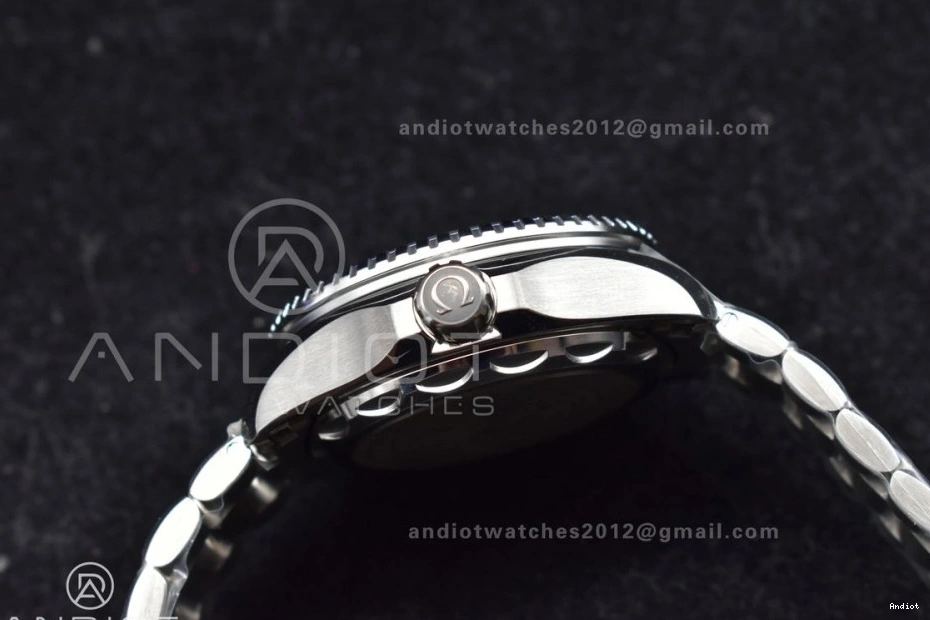 A2824 Ceramic Deep Edition 1:1 Bezel TF Orange Dial Best SS 6000M Seamaster on Gray Bracelet SS Ultra 1224